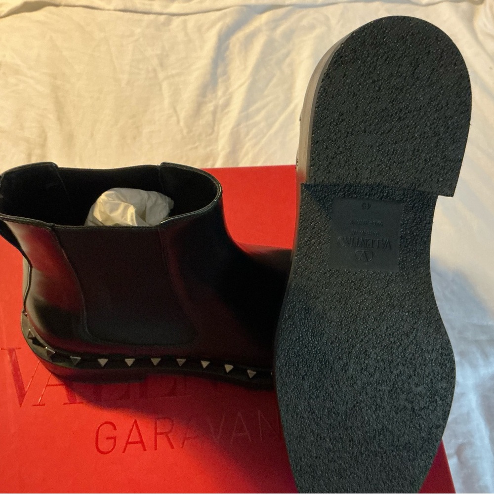 Valentino Men's Black Studded Leather Boots - Picture 5 of 7